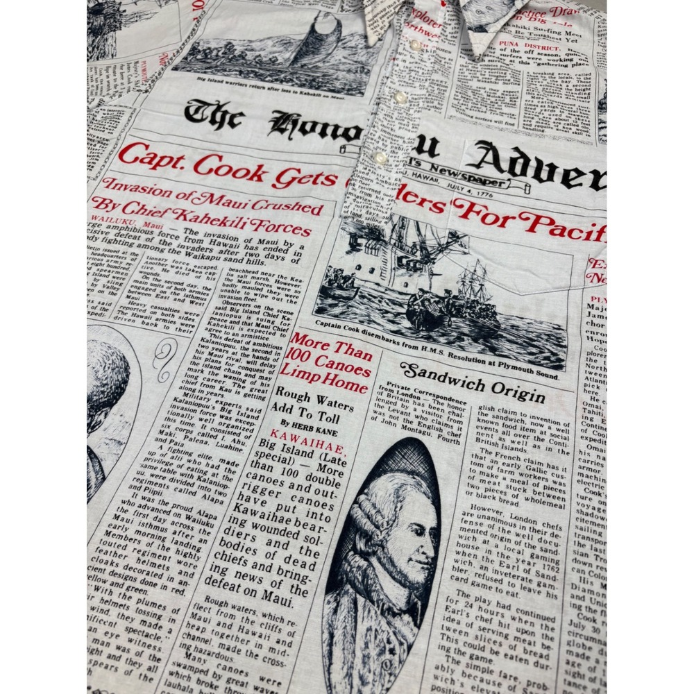 Vintage Liberty House Hawaii Honolulu Advertiser Newspaper Shirt M - Picture 7 of 10
